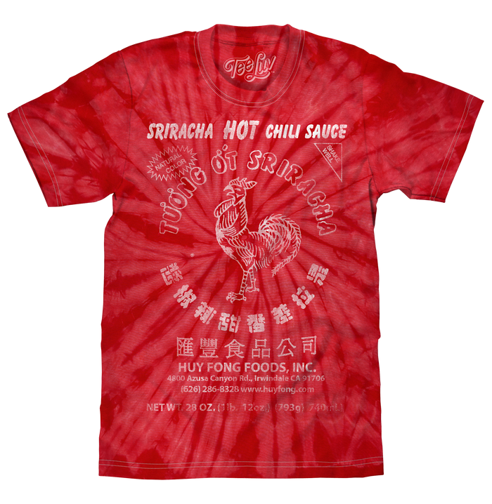 Faded Tuong Ot Sriracha Tie Dye T-Shirt - Spider Red by Tee Luv