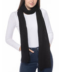Style and Co Womens One Size Ribbed Solid Knit Sweater Scarf Black by Vanessa Jane