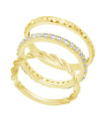 And Now This Triple Stack Cubic Zirconia Ring, Gold Plate, Size 8 by Vanessa Jane