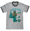 Smokey Bear Please Be Careful Prevent Wildfires Ringer T-Shirt - Gray and Black
