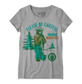 Smokey Bear Please Be Careful Prevent Wildfires Women's Scoopneck T-Shirt - Gray by Tee Luv