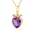 Chunky Amethyst Heart Pendant Necklace by Fine Color Jewels