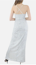 Aidan by Aidan Mattox Cowl Neck Sequin Knit Column Gown, Size 4 by Vanessa Jane