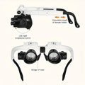2-LED Head-Mounted Magnifier Glasses – 8x/15x/23x with Repair Light by DailySale