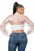Front Hook and Eyelet Front Keyhole Button Top by The House of Stylez