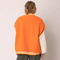 Oversized Sherpa Varsity Baseball Vest by The House of Stylez