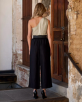 Boston proper Malibu Linen Cropped Pant, Size Small by Vanessa Jane