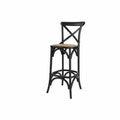 Home Decorators Mavery Black Wood Bar Stool With Woven 18 In. W X 43.7 In. H by Vanessa Jane