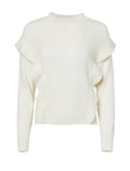 Bcbgmaxazria Flounce Trim Sweater – Gardenia by Vanessa Jane