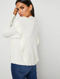 Bcbgmaxazria Flounce Trim Sweater – Gardenia by Vanessa Jane