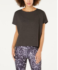 Ideology Womens Cropped T-Shirt, Charcoal Heather, Size Small by Vanessa Jane