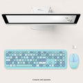 Wireless Keyboard and Mouse Combo with Aqua Flush Keys by Zerodamage Sahara Case LLC