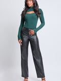 High Rise Straight Leg Metallic Pant by Boutique 23