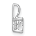 14K White Gold Lab Grown Diamond Oval Solitaire Pendant by Fine Color Jewels