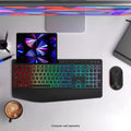 Rechargeable Silent Wireless Keyboard & Mouse Combo - RGB Backlight, Phone Holder by Zerodamage Sahara Case LLC