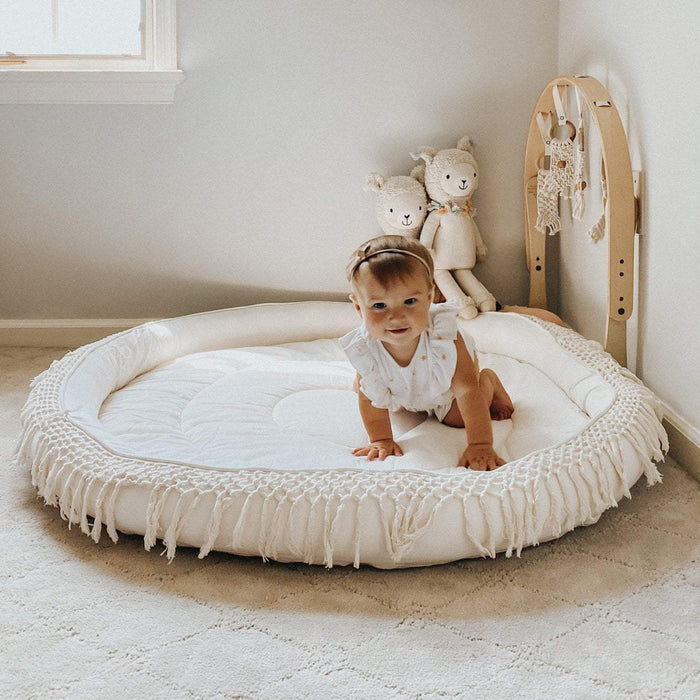 Macrame Organic Round Play Mat by Finn + Emma