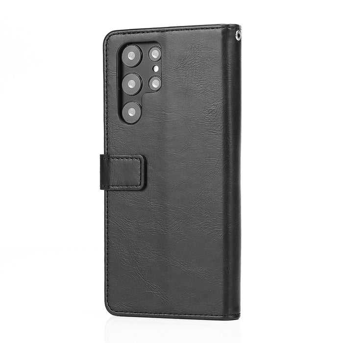 Folio Black Leather Wallet Case - Samsung Galaxy S22 Ultra by Zerodamage Sahara Case LLC