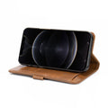 Indy Series Leather Wallet Case - iPhone 14 & iPhone 13 by Zerodamage Sahara Case LLC