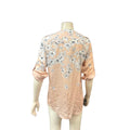 Calvin Klein Blush Multi Womens Roll Sleeve Shirt, Size Medium by Vanessa Jane