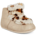 First Impressions Baby Girl 2-3 Months Faux Fur Chukka Boots NWT Shiny Tan by Vanessa Jane