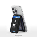 iPhone Black Leather Wallet Case with AirTag Holder & Stand - MagSafe | Indy Series by Zerodamage Sahara Case LLC
