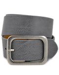 Square Buckle Leatherette Belt - Grey by Boutique 23