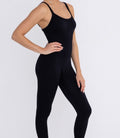Seamless Micro - Ribbed Jumpsuit - Black by Boutique 23
