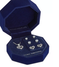 Macys Fine Silver Plate Cubic Zirconia Heart Necklace and Stud Earrings by Vanessa Jane