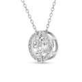 Dancing Stone White Sapphire Halo Necklace by Fine Color Jewels