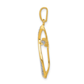14K Yellow Gold Lab Diamond Cross Pendant by Fine Color Jewels