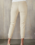 On The Go Faux Leather Joggers - Cream by Boutique 23