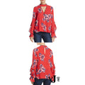 Banjara Womens Floral Print Ruffle Blouse by Vanessa Jane
