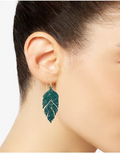 Alfani Gold-Tone Colored Palm Leaf Drop Earrings by Vanessa Jane