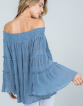 Off Shoulder Ruffle Sleeve Top by Boutique 23