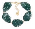 Alfani Gold-Tone Colored Palm Leaf Flex Bracelet by Vanessa Jane