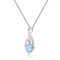 Blue Topaz Treble Clef Music Necklace by Fine Color Jewels