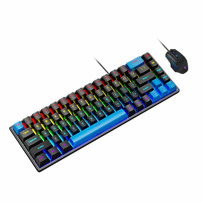 Wired Gaming Keyboard & Mouse Combo - Anti-Ghosting Multi-Key, 68 Keys by Zerodamage Sahara Case LLC