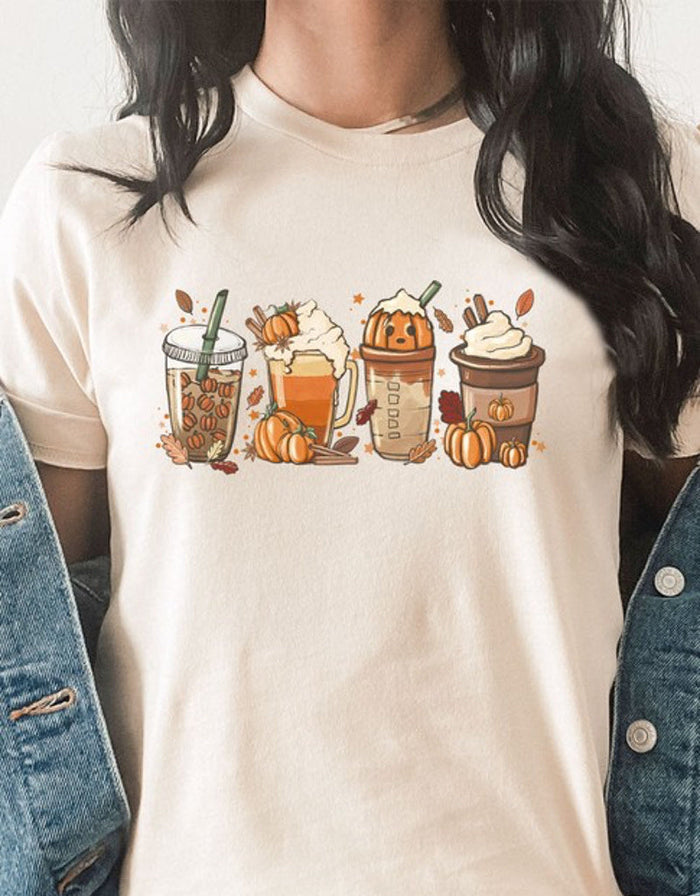 Boho Pumpkin Spice Graphic Tee - Cream by Boutique 23