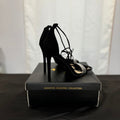 Lulus Ledah Black Suede Lace-Up Heels, Size 8.5 by Vanessa Jane