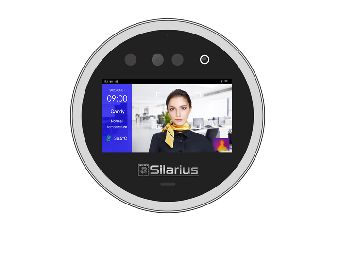 Silarius SIL‐ACCESSTEMP Smart Facial Time Attendance Access Control Terminal with Temperature Measurement , Employee time management Device (NDAA Compliant) by Silarius