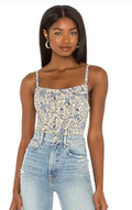 Free People Back on Track Printed Cropped Cami Top by Vanessa Jane