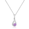 Amethyst Round Pendant Necklace by Fine Color Jewels
