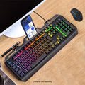 Wired Gaming Keyboard & Mouse Combo - Anti-Ghosting Multi-Key, 7-RGB Backlights by Zerodamage Sahara Case LLC
