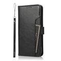 Indy Series Black Leather Wallet Case - iPhone 13 Mini by Zerodamage Sahara Case LLC
