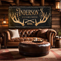Personalized Family Antler Sign II by Tailored Canvases