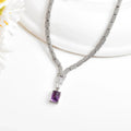 Natural Amethyst Art Deco Necklace by Fine Color Jewels