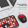 Wireless Keyboard and Mouse Combo - Full-Size Keyboard Black Red Flush Keys by Zerodamage Sahara Case LLC