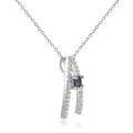 Blue Sapphire Letter "A" Round Shaped Necklace by Fine Color Jewels
