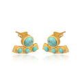 Turquoise Curved Bar Stud Earrings by Christina Greene