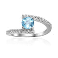 Natural Blue Topaz Solitiare Ring by Fine Color Jewels